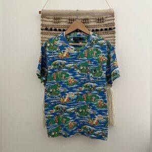 RALPH LAUREN | Tropical Hawaiian Hula Girl Print Pocket T Shit